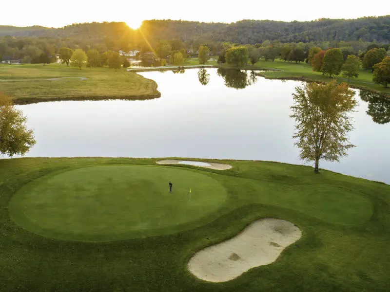 Golf and lake